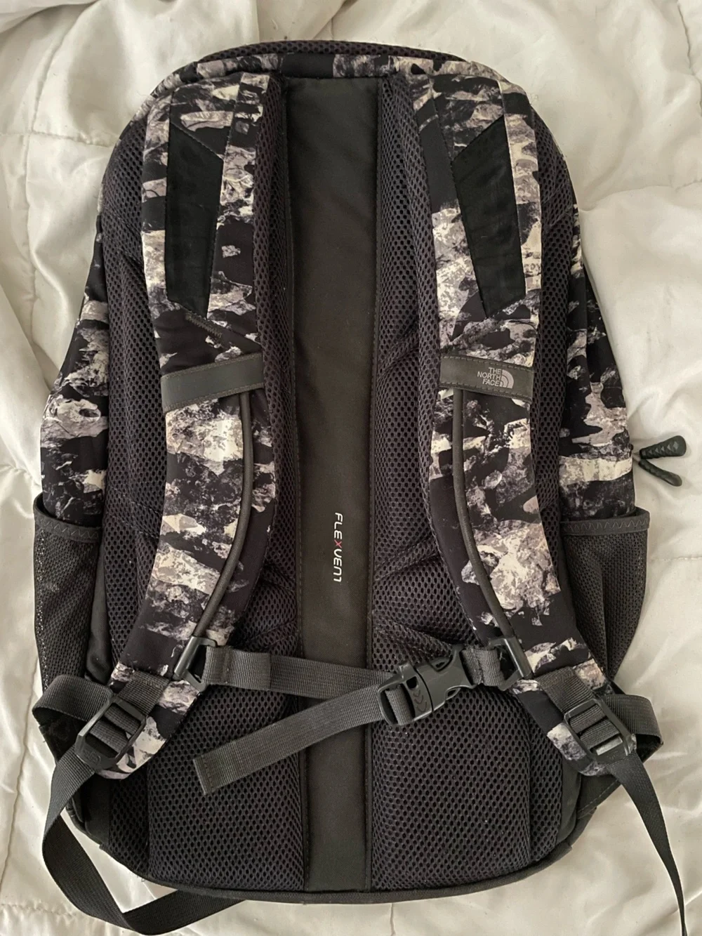 The North Face Vault Backpack - Black and White Marble Print